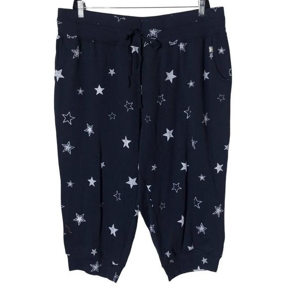 Livi Active Other - LIVI Star Print Loungewear Crop Pants Womens Plus Size 18/20 Blue White